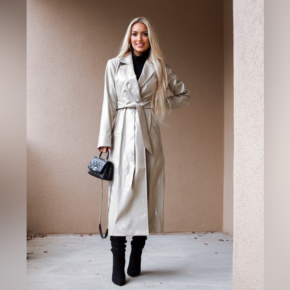 Revolve LPA Mia Trench Coat in Cashew Cream - Picture 3 of 16